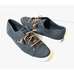 Sperry Top Sider Women Gray Comfort Casual Sneaker Size 8.5M Slip On Canvas Shoe